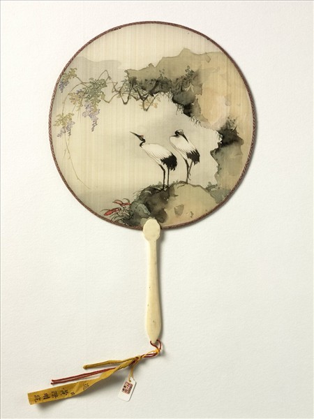 清人雙鶴　成扇
