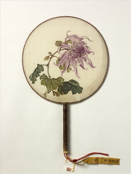 清人花卉　成扇