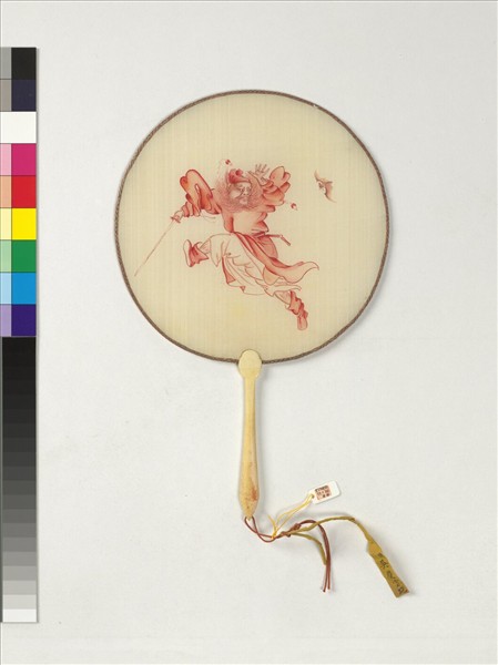 清人朱筆鍾馗　成扇