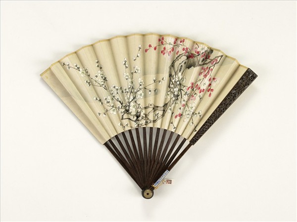 清人花卉　成扇