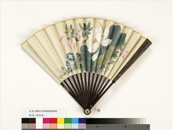 清人花卉　成扇