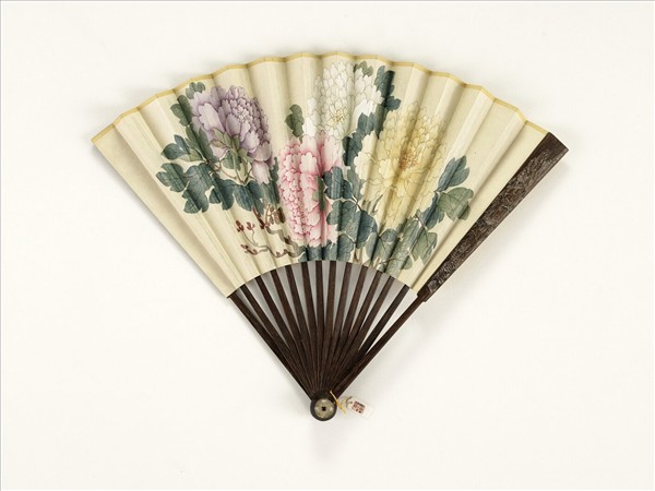 清人花卉　成扇