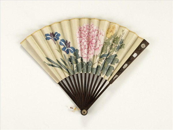 清人花卉　成扇