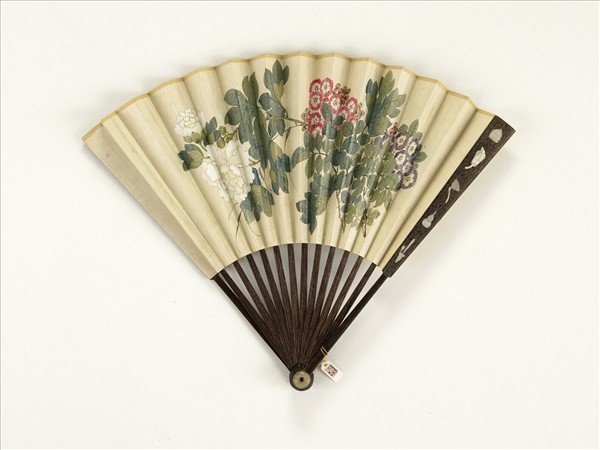 清人花卉　成扇