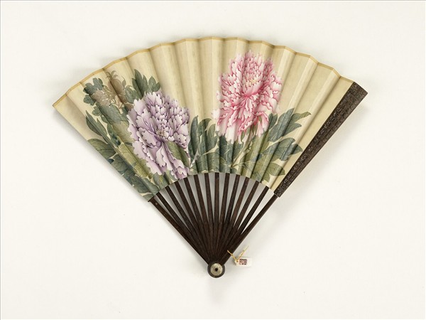 清人花卉　成扇