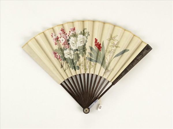 清人花卉　成扇