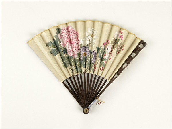 清人花卉　成扇