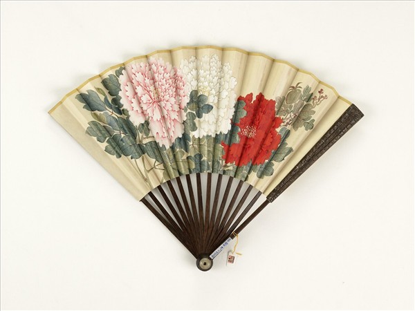 清人花卉　成扇