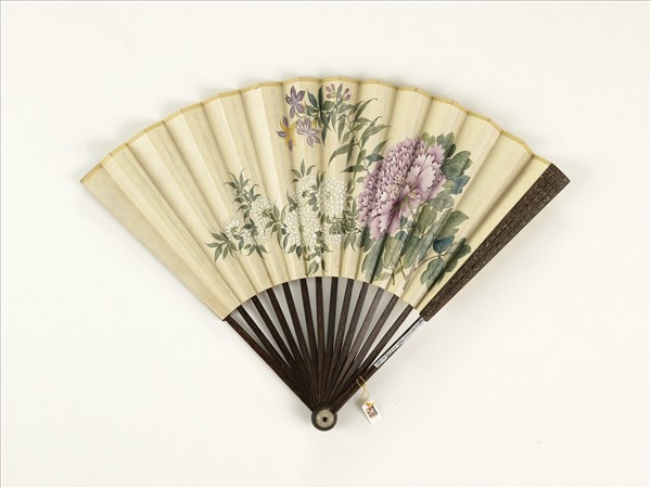 清人花卉　成扇