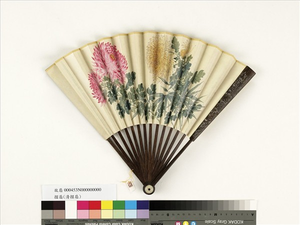 清人花卉　成扇