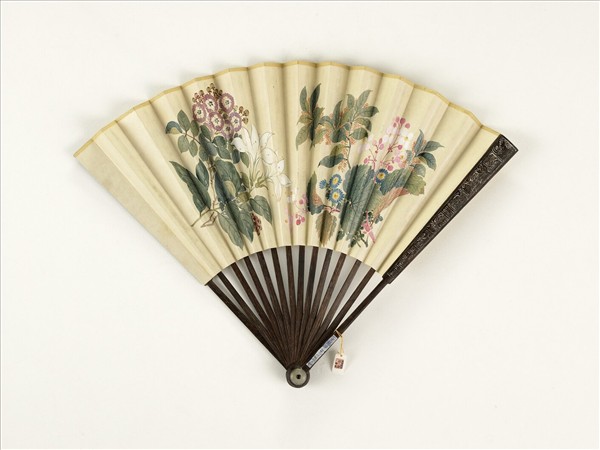 清人花卉　成扇
