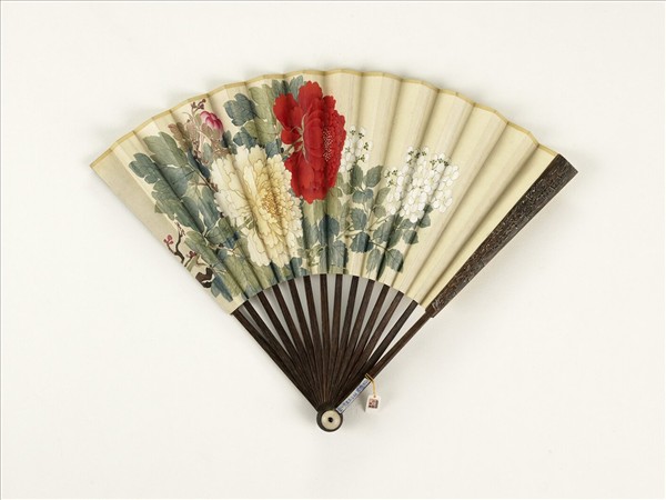 清人花卉　成扇