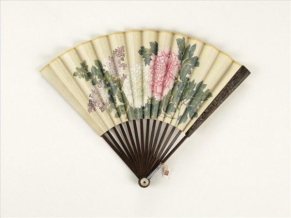 清人花卉　成扇