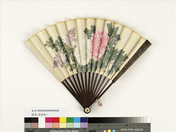 清人花卉　成扇
