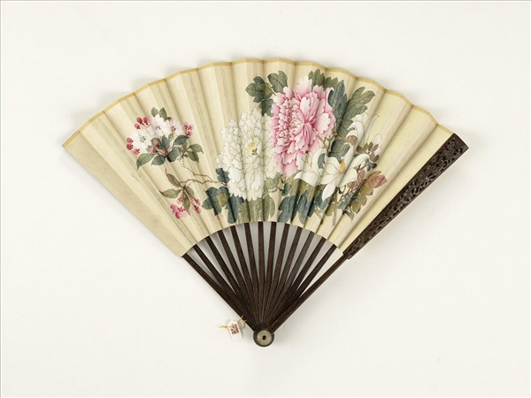 清人花卉　成扇