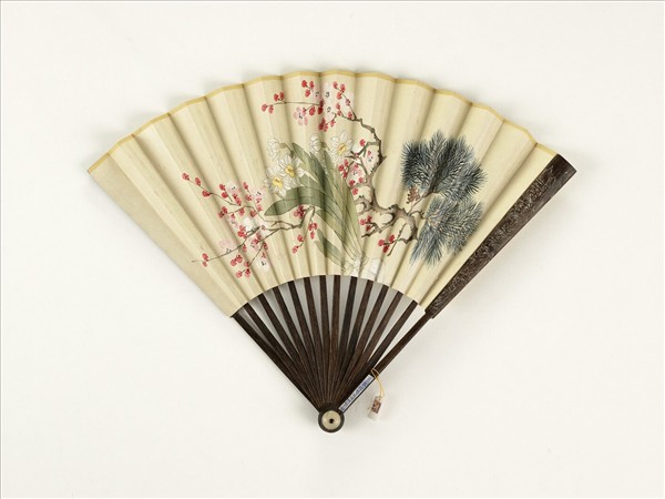 清人花卉　成扇