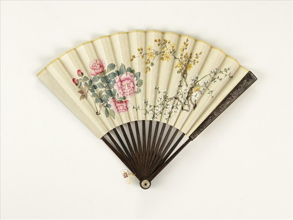 清人花卉　成扇
