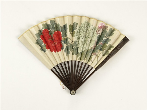清人花卉　成扇