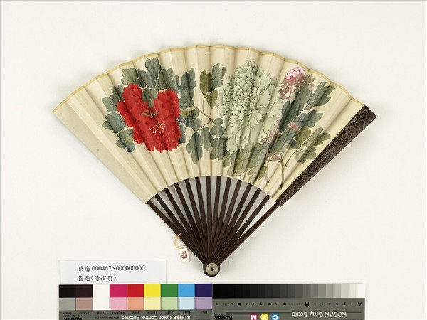 清人花卉　成扇