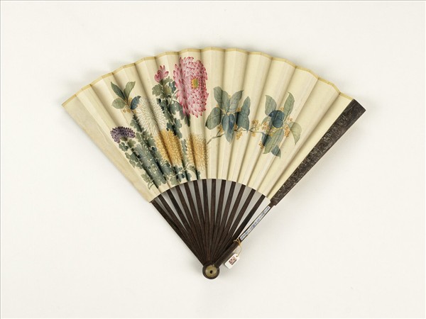 清人花卉　成扇