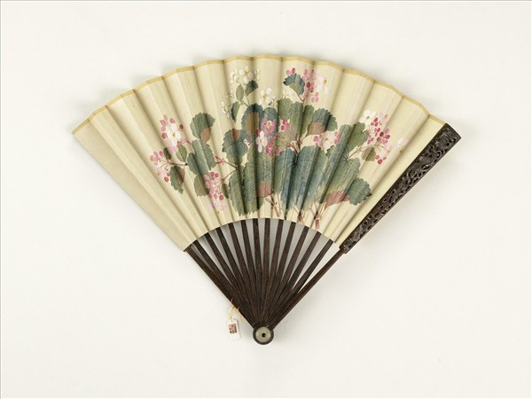 清人花卉　成扇