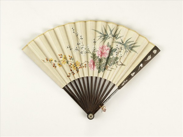 清人花卉　成扇