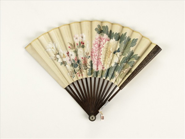 清人花卉　成扇