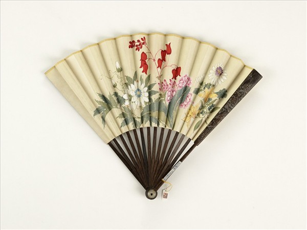 清人花卉　成扇