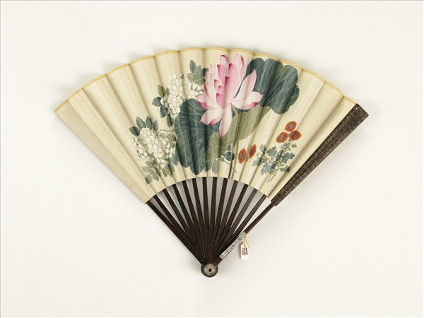 清人花卉　成扇
