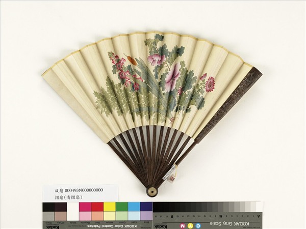 清人花卉　成扇