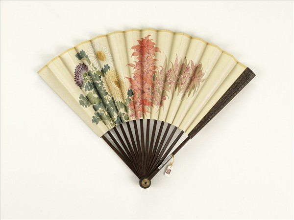 清人花卉　成扇