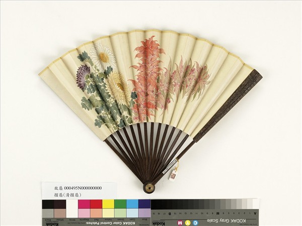 清人花卉　成扇