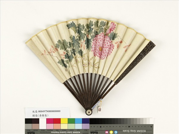 清人花卉　成扇