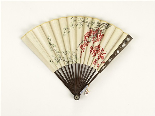 清人花卉　成扇