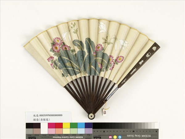清人花卉　成扇