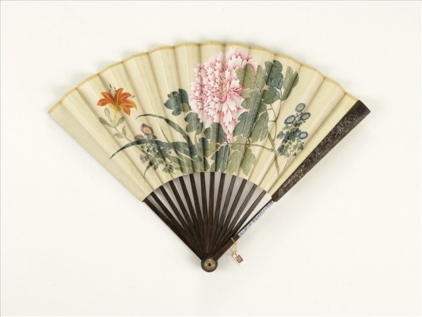 清人花卉　成扇