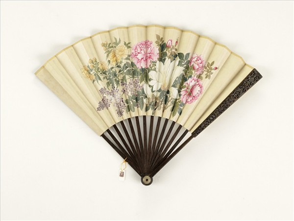 清人花卉　成扇