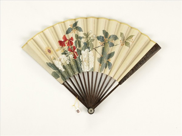 清人花卉　成扇