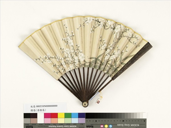 清人花卉　成扇