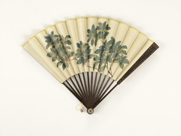 清人花卉　成扇