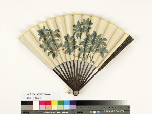 清人花卉　成扇