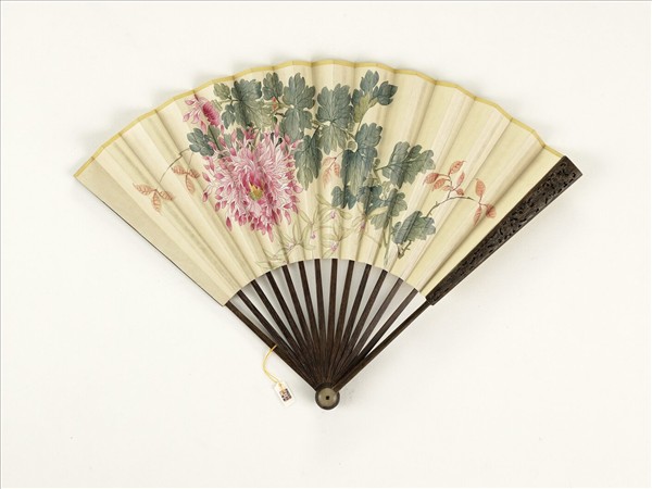 清人花卉　成扇