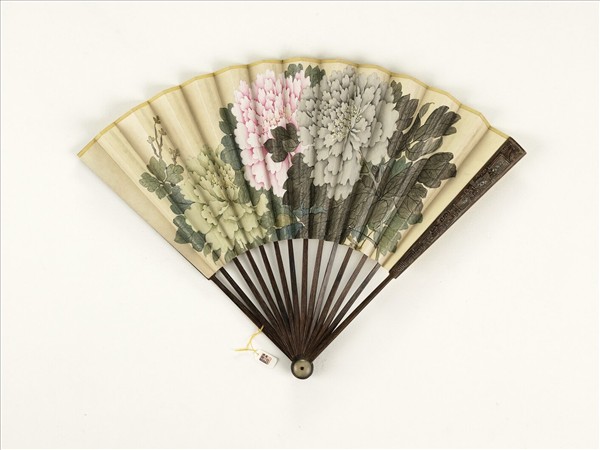 清人花卉　成扇