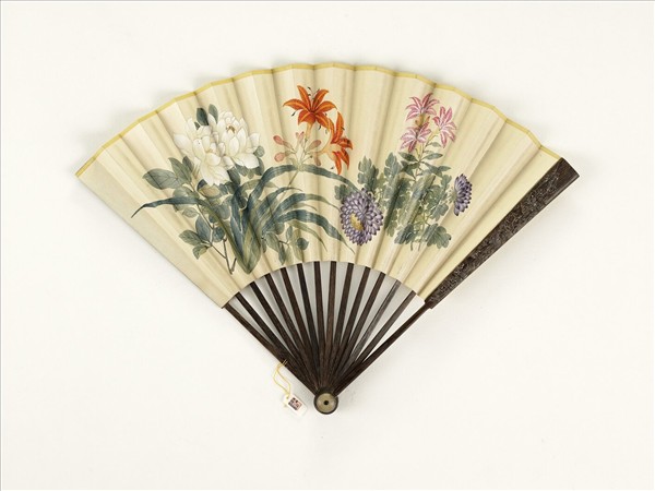 清人花卉　成扇