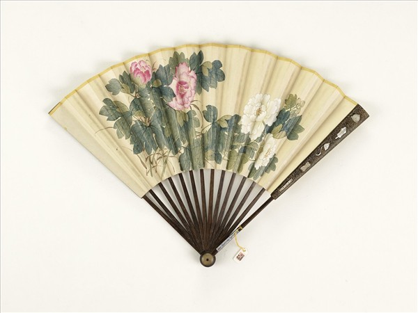 清人花卉　成扇