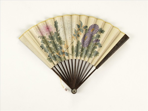 清人花卉　成扇