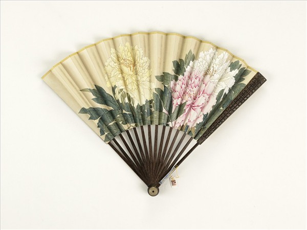清人花卉　成扇