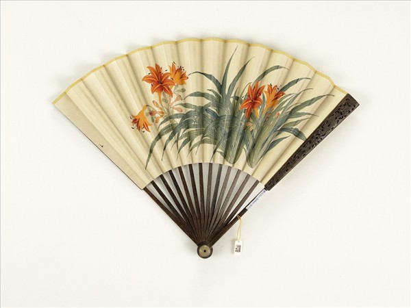 清人花卉　成扇