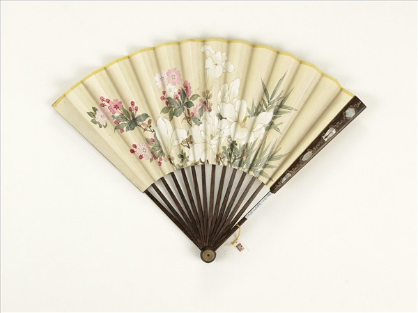 清人花卉　成扇