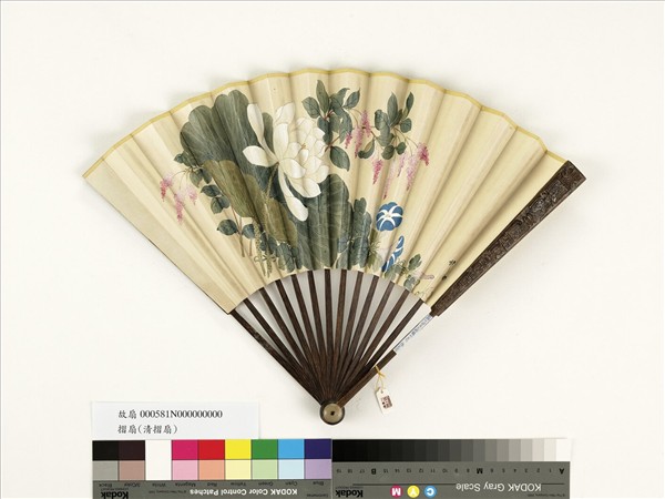 清人花卉　成扇